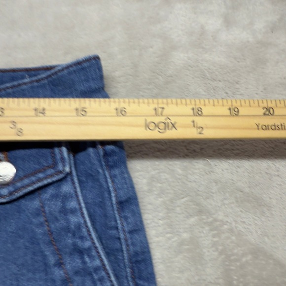 Loft Jeans Women 10/30 Petite Slim Flare Sailor Pocket Hi Rise Medium Wash Denim - Picture 13 of 14